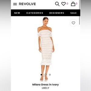 Revolve: Likely. Milaro dress in Ivory. Size 8